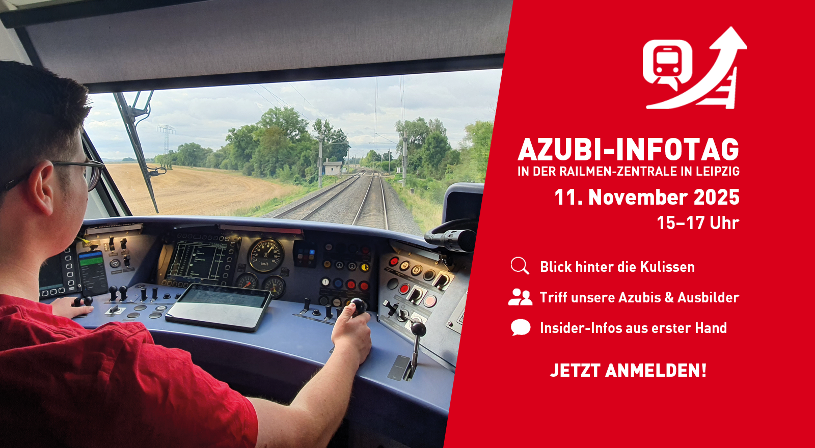 Teaser zum Azubi-Infotag am 11.11.2025 bei railmen